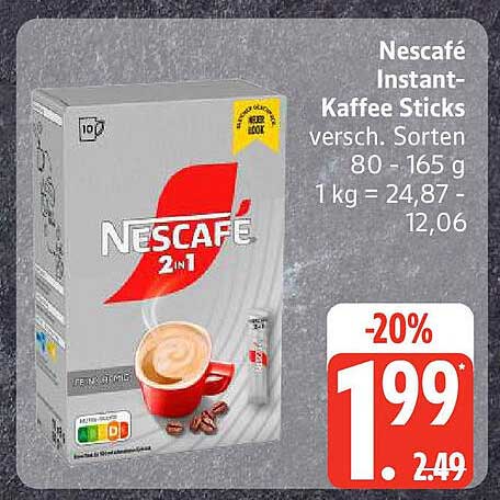 Nescafé Instant-Kaffee Sticks 2in1