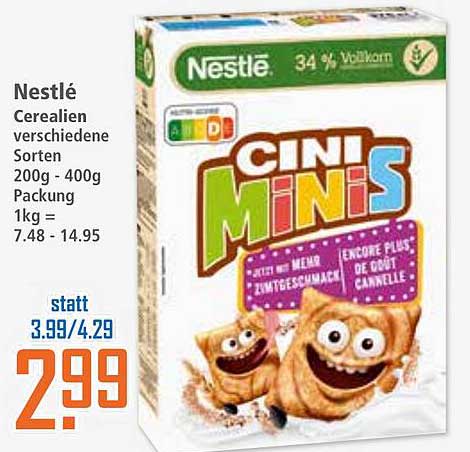 Nestlé CINI MINIS Cerealien 200g - 400g Packung