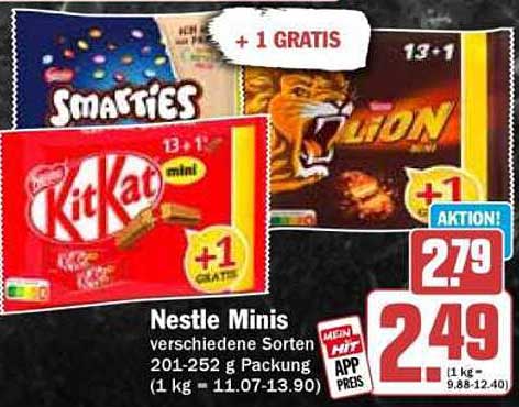 Nestlé Minis - Verschiedene Sorten 201-252 g Packung