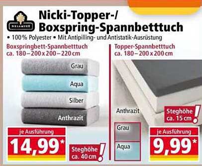 Nicki-Topper-/Boxspring-Spannbettuch