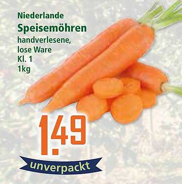 Niederlande Speisemöhren handverlesene, lose Ware Kl. 1 1kg
