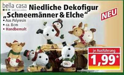 Niedliche Dekofigur "Schneemänner & Elche"