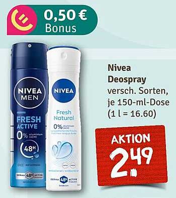 Nivea Deospray verschiedene Sorten, je 150-ml-Dose
