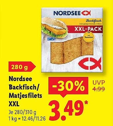 Nordsee Backfisch/Matjesfilets XXL 280 g