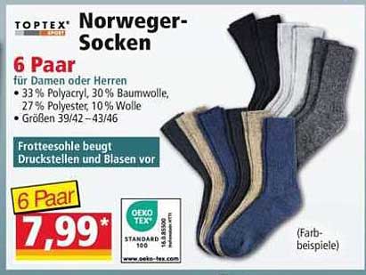 Norweger-Socken 6 Paar für Damen oder Herren