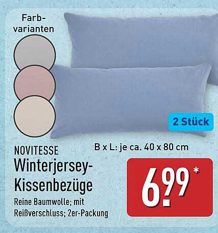 NOVITESSE Winterjersey-Kissenbezüge 2er-Pack
