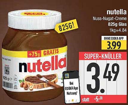 Nutella Nuss-Nugat-Creme 825g Glas