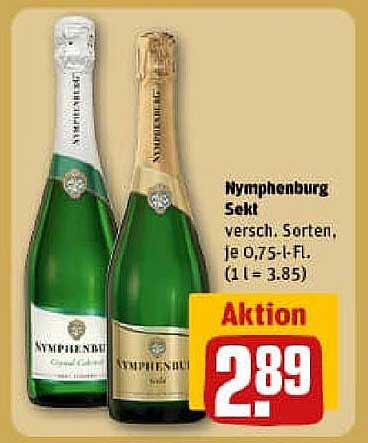 Nymphenburg Sekt, verschiedene Sorten, je 0,75-l-Fl.