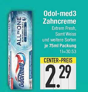 Odol-med3 Zahncreme Extrem Fresh, Samt Weiss und weitere Sorten 75ml
