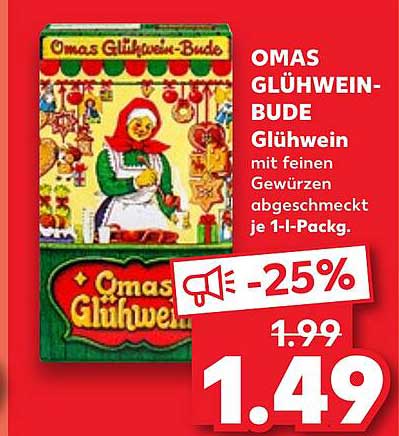 OMAS GLÜHWEIN-BUDE Glühwein mit feinen Gewürzen 1-I-Pack