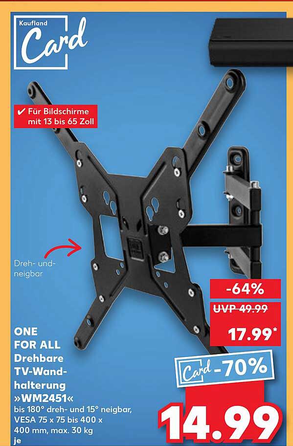 ONE FOR ALL Drehbare TV-Wandhalterung »WM2451«