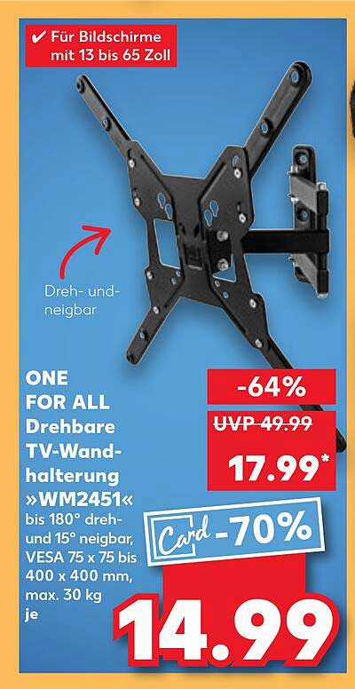 ONE FOR ALL Drehbare TV-Wandhalterung »WM2451«