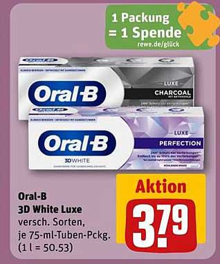 Oral-B 3D White Luxe Zahnpasta – Aktion!