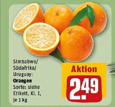 Orangen aus Simbabwe, Südafrika und Uruguay – 1 kg für nur 2,49 €