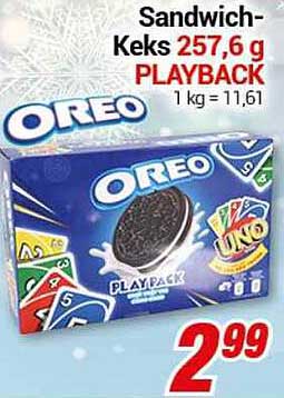 Oreo Sandwich-Keks PLAYBACK 257,6 g