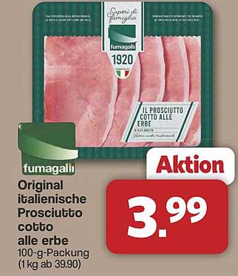 Original italienische Prosciutto cotto alle erbe