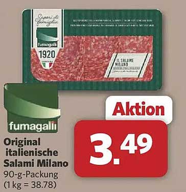 Original italienische Salami Milano 90-g-Packung