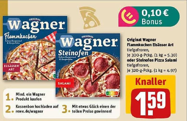 Original Wagner Flammkuchen Elässer Art oder Steinofen Pizza Salami tiefgefroren