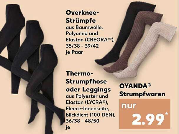 Overknee-Strümpfe und Thermo-Strumpfhose oder Leggings