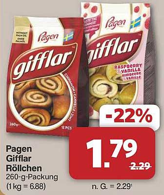 Pagen Gifflar Röllchen 260-g-Packung
