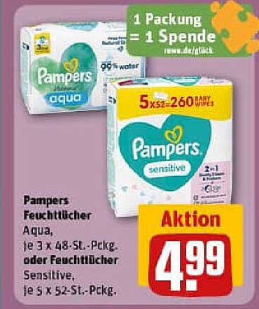 Pampers Feuchttücher Aqua und Sensitive