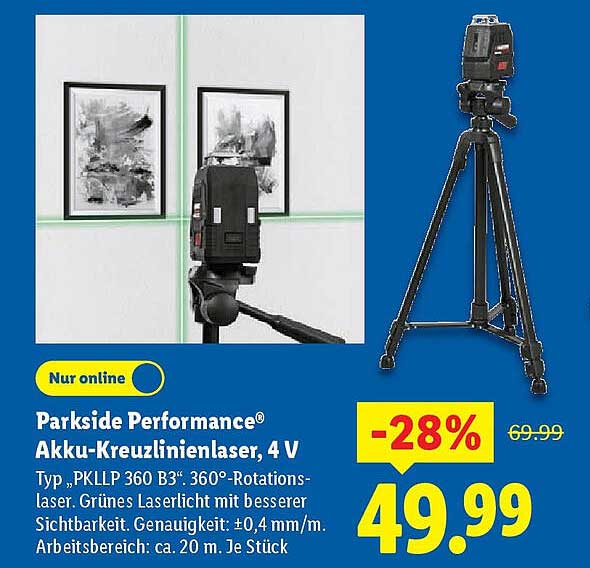 Parkside Performance® Akku-Kreuzlinienlaser, 4 V