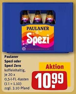 Paulaner Spezi oder Spezi Zero, je 20 x 0,5 l-Fl.-Kasten