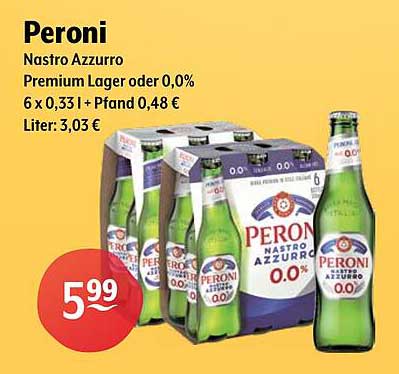 Peroni Nastro Azzurro Premium Lager oder 0,0%