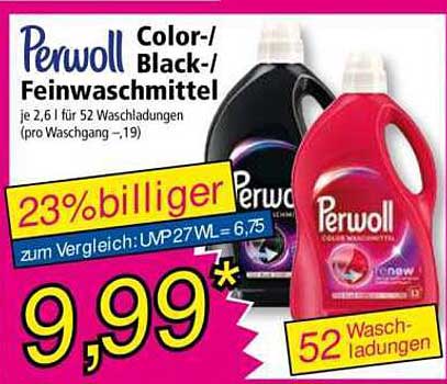 Perwoll Color-/Black-/Feinwaschmittel 2,6 l für 52 Waschladungen