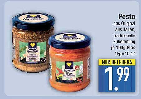 Pesto das Original aus Italien, traditionelle Zubereitung je 190g Glas