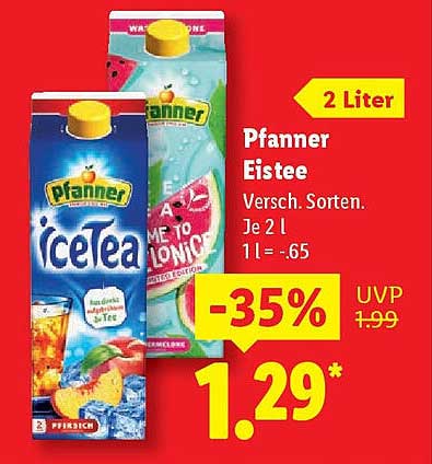 Pfanner Eistee 2 Liter - Verschiedene Sorten