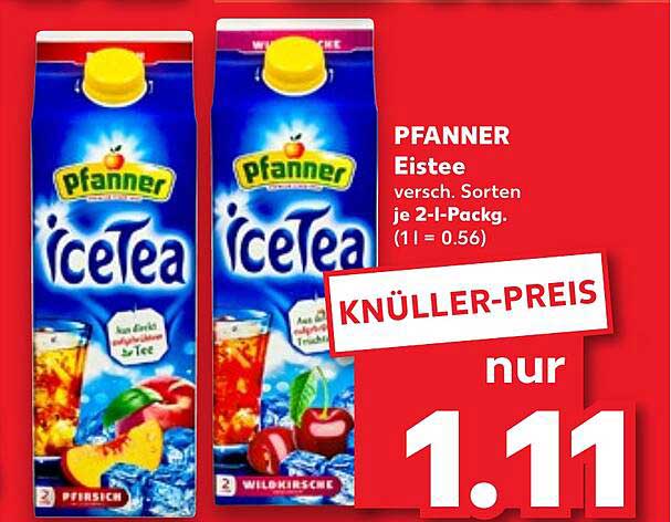 PFANNER Eistee versch. Sorten 2-I-Pack