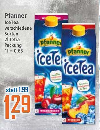 Pfanner IceTea verschiedene Sorten 2l Tetra-Packung