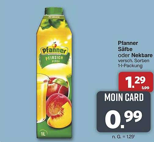 Pfanner Säfte oder Nektare (versch. Sorten, 1l-Packung)