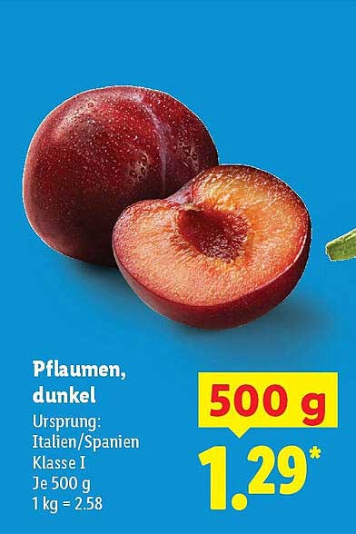 Pflaumen, dunkel 500 g