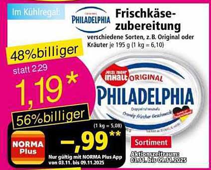 Philadelphia Frischkäsezubereitung verschiedene Sorten 195 g