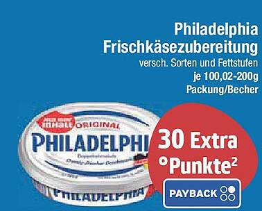 Philadelphia Frischkäsezubereitung - verschiedene Sorten und Fettstufen