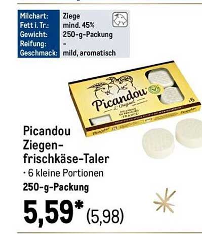 Picandou Ziegenfrischkäse-Taler – 250-g-Packung
