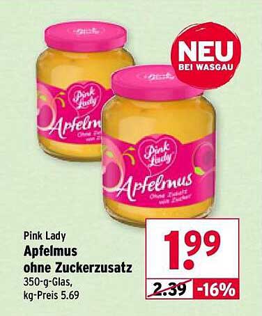 Pink Lady Apfelmus ohne Zuckerzusatz