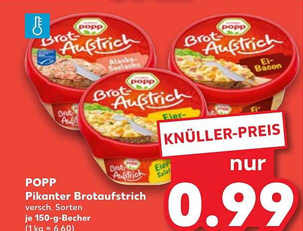 POPP Pikante Brotausstrich, verschiedene Sorten 150-g-Becher