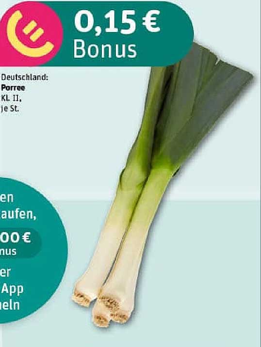 Porree (Gemüse) 1 kg, Preis 5,49 €