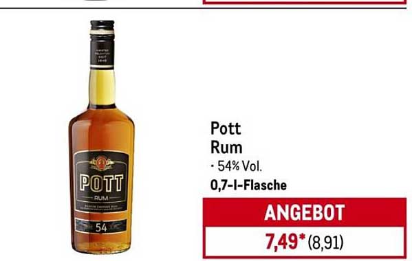 Pott Rum - 54% Vol. - 0,7 l-Flasche