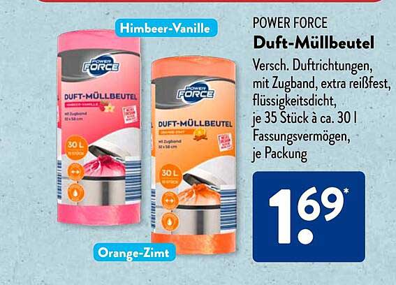 POWER FORCE Duft-Müllbeutel, verschiedene Duftrichtungen