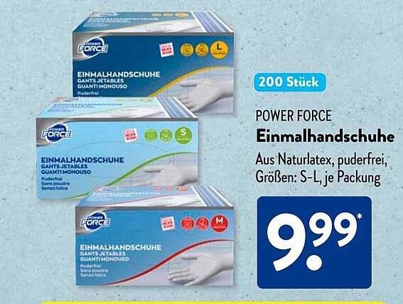POWER FORCE Einmalhandschuhe, 200 Stück