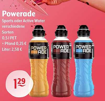 Powerade Sports oder Active Water 0,5 l PET - verschiedene Sorten