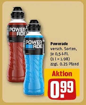 Powerade – verschiedene Sorten, je 0,5 l Flasche