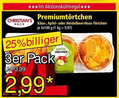 Premiumtörtchen 3er Pack von CHRISTIAN'S BACK