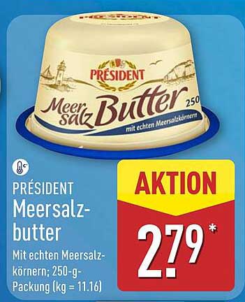 PRÉSIDENT Meersalzbutter 250 g