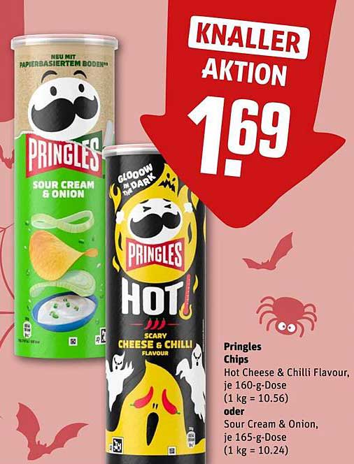 Pringles Chips - Hot Cheese & Chilli oder Sour Cream & Onion