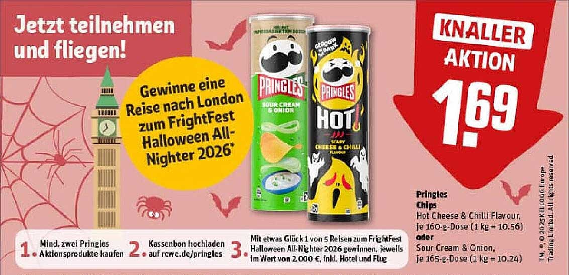 Pringles Chips - Hot Cheese & Chilli oder Sour Cream & Onion